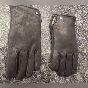 Shinola Men's Black Leather Gloves with wool inside size large